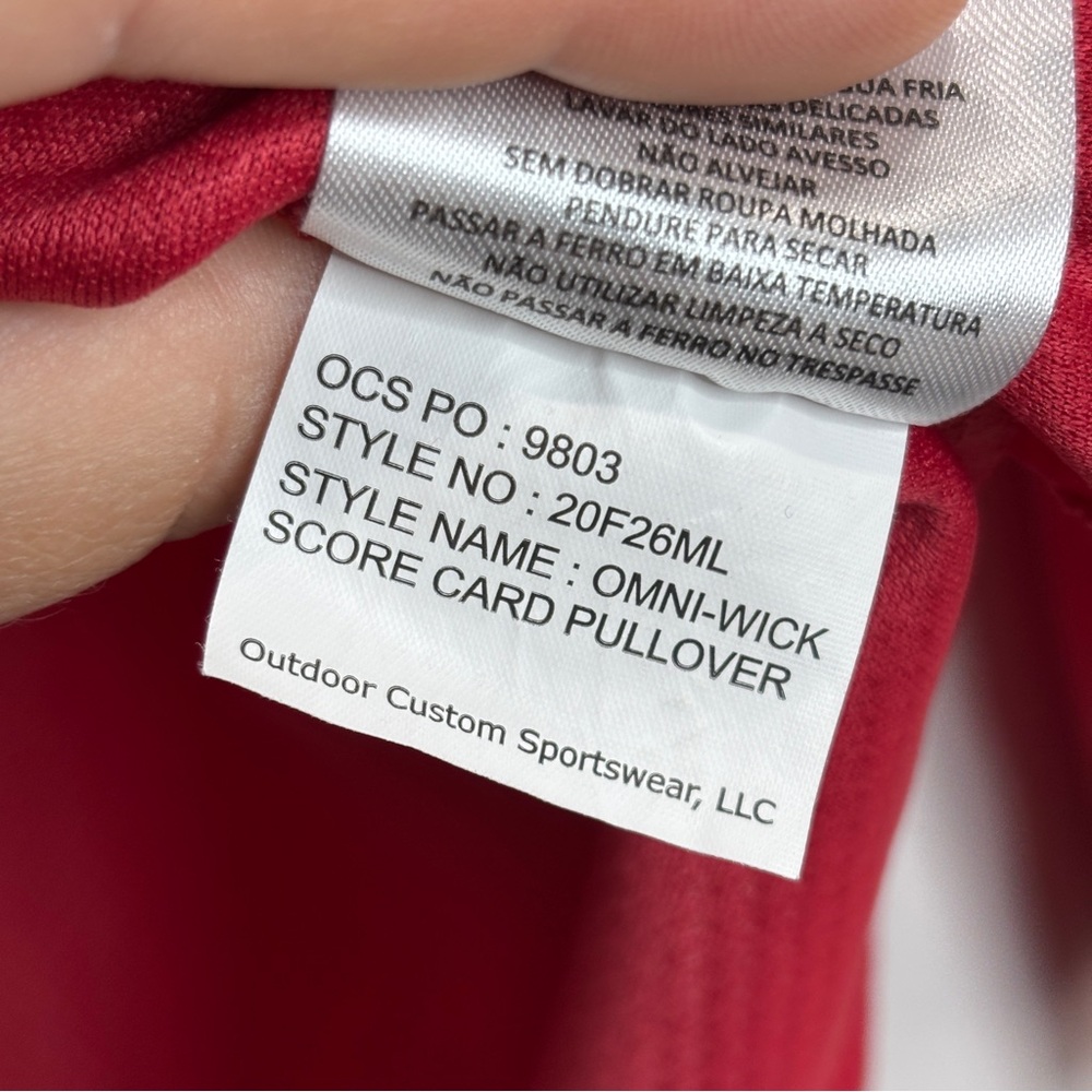 Men’s Columbia Red Omni-wick Scorecard Golf Pullover Size XL - Picture 4 of 5